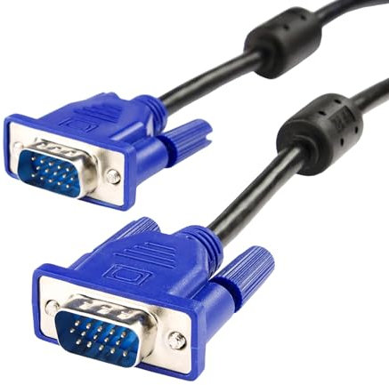 Pipestation 1.5m VGA-to-VGA Cable | Full HD 1080p Monitor Cable | Fully Shielded Secure and Reliable Male-to-Male Connection for PCs, Laptops, Monitors, Projectors and More | PC Cables for Computers