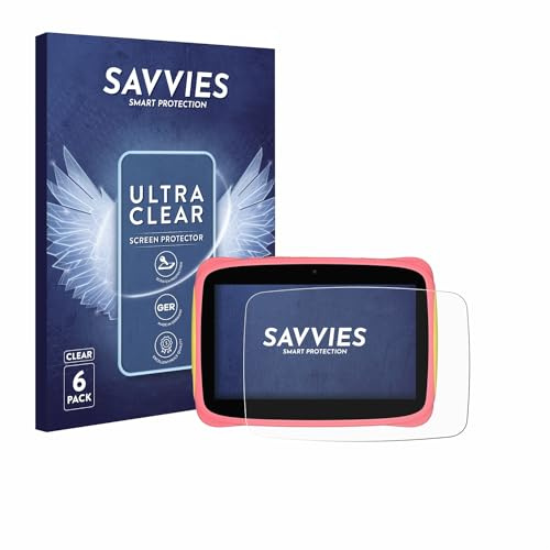 Savvies Schutzfolie für Blackview Tab 3 Kids | 6 Stück Transparenter Displayschutz Made in Germany Ultra-Klar Displayschutz-Folie