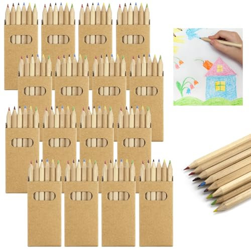 NAROSEBE 120 Kleine Buntstifte set Klein (20x 6er-Packungen) Mini Bunter Holzstifte Farbe Bleistift Kinder Mehrfarbig Bleistifte Mitgebsel Grundschule für Kinder Kunst Zeichnung, Skizzieren, Färbung