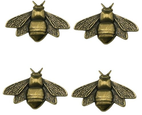 OUNONA 4 Stück Bienen-dekorationshandwerk Wohnkultur Kunsthandwerk Vintage-dekor Bienenverzierung Bienenfigur Bienendekor Metallfiguren Bienenschmuck Tier Bronze- Messing