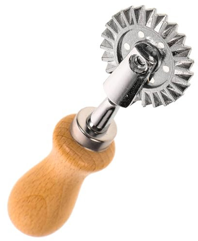 SHOWERORO Stainless Steel Biscuit Mold with Wooden Handle Decorative Pastry Tool for Baking Cookies and Desserts Easy to Clean Cavity Baking Mould for Creative DIY