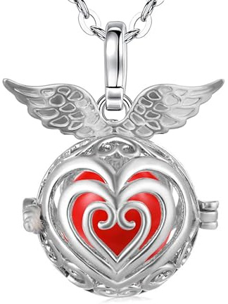 Only faith Collier Appeleur d'Anges Femme Enceinte Arcageles Ange gardien Plaqué argent Cadeau pour Futures Mamans, Pequeño, Acier inoxydable, Il ne s'agit pas d'une pierre précieuse