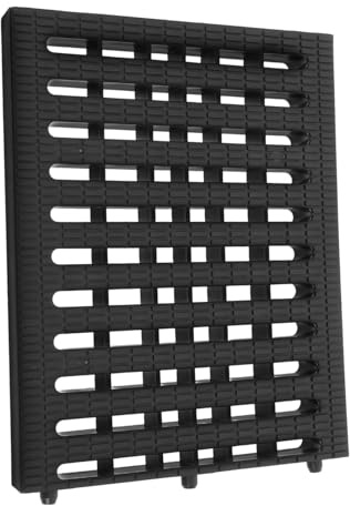 Hemobllo Square Resin Drain Grate Black 200x250x25mm Plastic Outdoor Gutter Splash Block Channel Cover for Garden Yard Patio Drainage