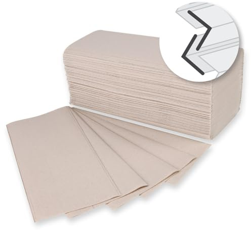 2400 Stück NATUREStar Papierhandtücher 2-lagig | Recyclingpapier, V-Falz, natur, 23 x 19 cm, Karton, Falthandtücher