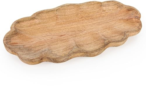 Logbuch-Verlag kleine Muschel Schale aus Holz Dekorative Holzschale in Muschelform Schlüssel- und Schmuckablage Naturholz 28 x 14.5 x 2,5 cm
