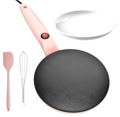 Crepiera, Padella per crepe, Macchina per pancake portatile - Piano cottura elettrico per crepe maker da 7,8 pollici con controllo automatico della temperatura per pancake tortillas