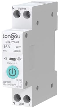 Commutateur WiFi Intelligent 1P 6A 10A 16A 20A 25A 32A 63A TUYA WiFi Commutateur de Disjoncteur Intelligent Commutateur WiFi de Télécommande Sans Fil Pour Maison Intelligente (16A No Metering)