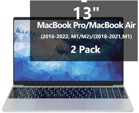 Koelaa 2 Pièces Filtre de Confidentialité pour MacBook Pro 13 Pouces (2016-2022, M1, M2) & MacBook Air 13 (2018-2021, M1), Protecteur d'écran Anti Espion, Anti-Éblouissement et Anti-Lumière Bleue