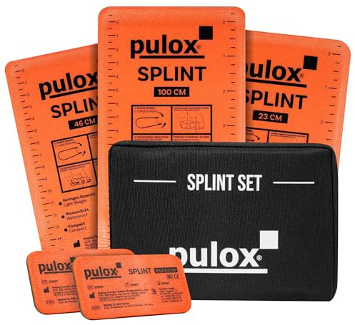 PULOX Splint Set mit 5 Schienen für Immobilisation und Stabilisierung | Erste-Hilfe-Ausrüstung zur Fixierung von Extremitäten, leicht formbar und vielseitig für Notfälle einsetzbar