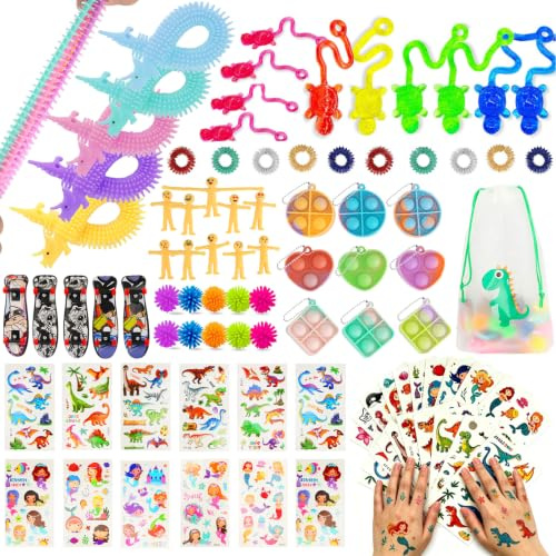 JUAUO 80Pcs Fidget Toys Set for Kids Adults, Stress Relief Sensory Toys | Ideal for Autism Special Needs, Kids Party Bag Fillers, Classroom Prizes Rewards, Birthday Party
