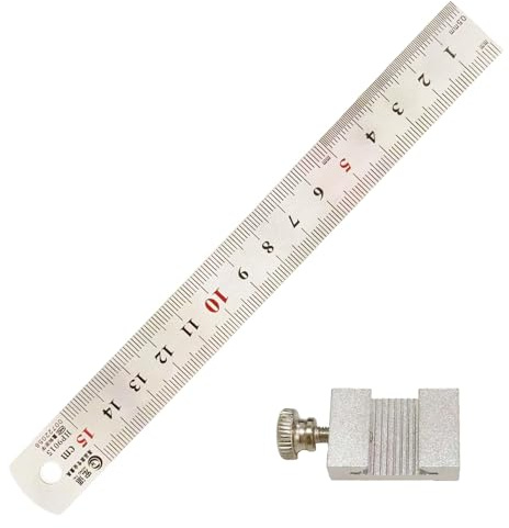 Hakenlineal aus Edelstahl 15 cm mit Doppelskala, Hochleistungs-Stahllineal mit Metallanschlag, Präzisionsmessung für Ingenieure, Architekten und Hobbybastler, Rostbeständig und Langlebig