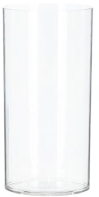 Clear Plastic Cylinder Flower Vase Tall Round Vases for Centerpieces Wedding Decorative Home Decor Non Breakable Tabletop Flower Vases for Living Room (L)