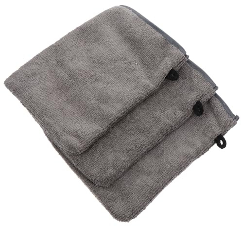 HOMSFOU 3pcs Lazy Remover Gloves Face Cleaning Mitts Ultra-fine Fiber for Makeup Removal and Shower Use, Grey Gloves for Gentle Exfoliating and Deep Cleansing