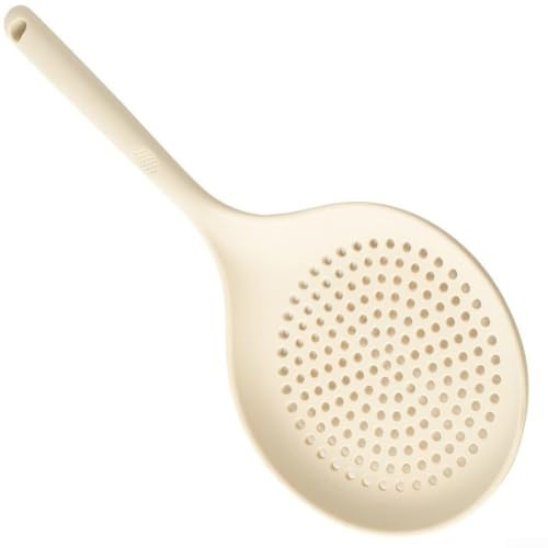 Sawhamale Grande schiumarola in Silicone scanalato, mestolo per Cucinare e friggere tagliatelle, Gnocchi, Verdure, Resistente al Calore, Antiaderente, utensile da Cucina per Sollevamento e drenaggio