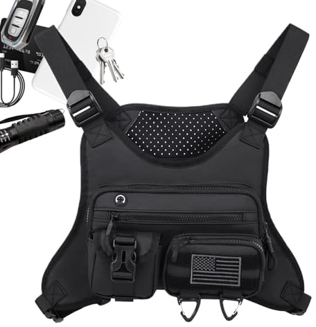 Fanny Pack para Deportes al Aire Libre - Chaleco Ligero con Soporte para teléfono en el Pecho, para Correr en Bicicleta y Entrenamiento | Camping Caza Gimnasio Mujeres Viajes Hombres Pecho