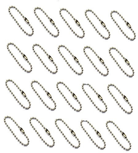 20pcs Kugelkettchen Kugelkette Schlüsselketten für DIY Schmuck Basteln - Silber, 15cm