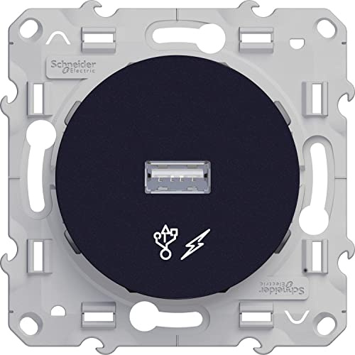 Schneider Electric - Odace, prise alimentation USB 5V Anthracite - S540408