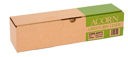 ACORN NW33002 402573 Bin Liner, Clear and Printed Green (Pack of 50)
