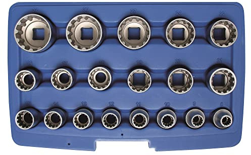 BGS 2152 | Juego de llaves de vaso Gear Lock | entrada 12,5 mm (1/2) | 19 piezas