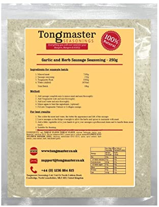 Garlic and Herb Sausage Seasoning - 250g (makes a 10kg Batch)
