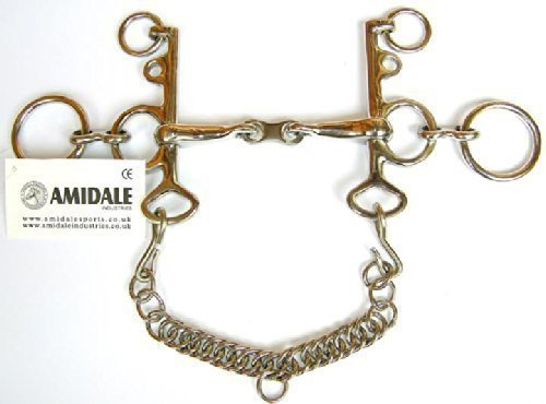 AMIDALE SPORTS RUGBY PELHAM HORSE BIT FRENCH LINK STAINLESS STEEL 5.50 INCHES