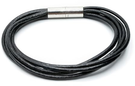 Miniblings Lederarmband Herrenarmband schwarz Leder Armband | Am Arm getragen, sorgfältig in Berlin gemacht, mit Magnetverschluss und Mädchen