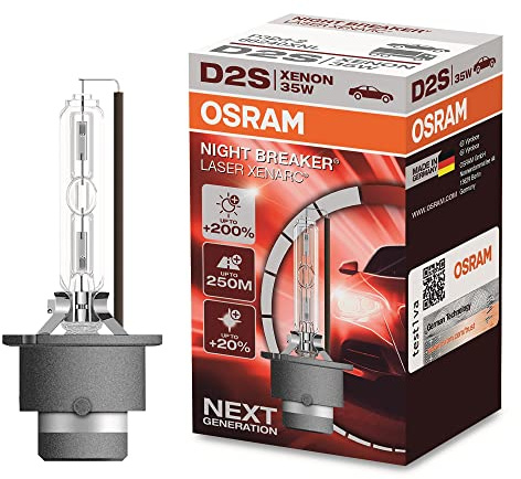 Osram 66240XNL Xenarc Night Breaker Laser D2S, +200 Prozent mehr Helligkeit, HID Xenon-Scheinwerferlampe, Faltschachtel (1 Lampe), Single Blister