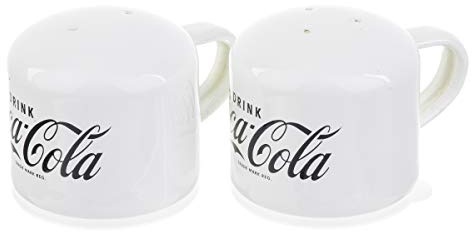 TableCraft 's Coca-Cola Emaille-Salz- und Pfefferstreuer, 8,3 x 6,3 x 5,7 cm, Weiß (400800)