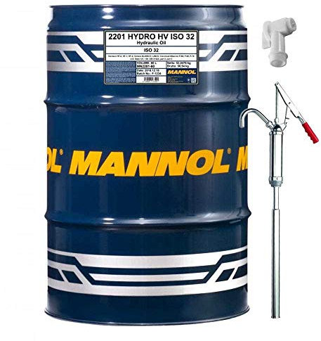 60L MANNOL Hydro HV ISO 32 Hydrauliköl DIN 51524-2 51524-3 11158 Hahn&Handpumpe