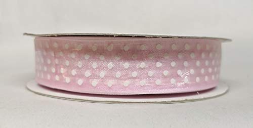 PuntoCasaStore Nastro in Organza a Pois Lilla Chiaro 20 mm x 50 Metri