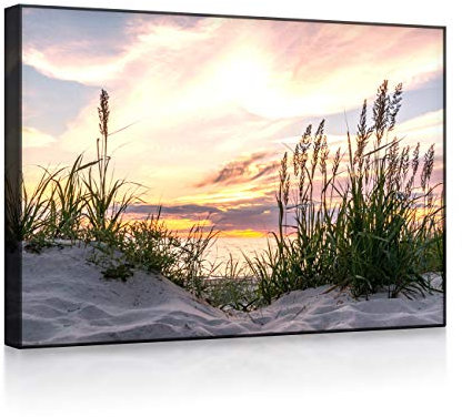 lightbox multicolor | Leuchtbild | Gras am Strand bei Sonnenuntergang | 60x40 cm | Front Lighted