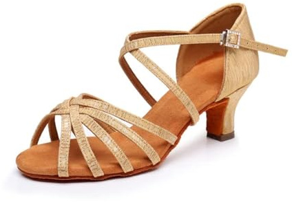 Zapatos de Danza Latina para Mujer Negro Profesional Zapatos de Baile de salón de Fiesta de Salsa de Baile práctica de Rendimiento Zapatos tamaño