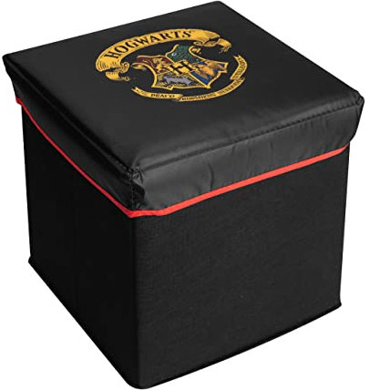 United Labels Harry Potter Boîte de rangement avec couvercle – Poudlard pour chambre d'enfant – Boîte à jouets idéale pour étagère Kallax Noir 28 x 28,5 x 28,5 cm