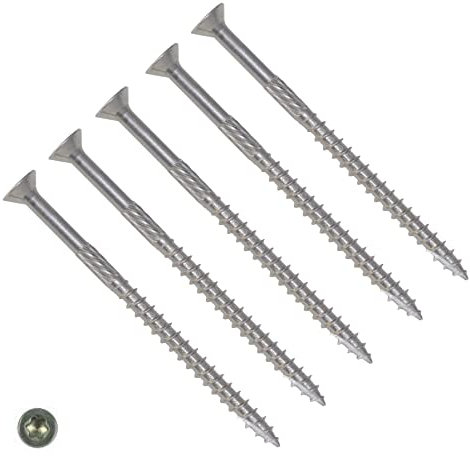 TERF® Decking Screws 4.5mm X 60mm Torx Drive Flat Countersunk Small Head Cutting Point Stainless Steel A2 (304) Anti Corrosion Screws For Timber Decking Fence Floorboard Hard & Softwood - Pack of 20