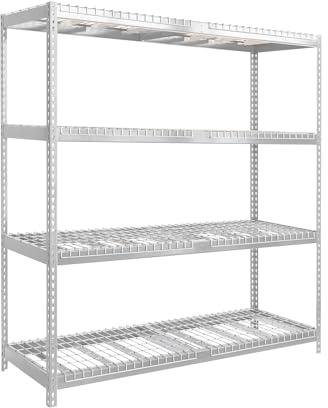 Simon Rack Estanteria Industrial, 2500x1800x600 mm, 400 kg de Punto Flexión, 4 Alturas, Bandeja Rejilla, Estanterias Almacenaje, Estanterias Metalicas, Galvanizado - SimonTaller