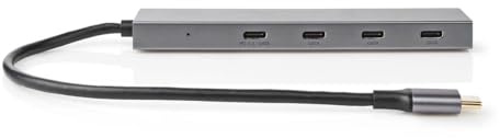 Nedis UHUBU3470AT hub & concentrateur USB 3.2 Gen 2 (3.1 Gen 2) Type-C 10000 Mbit/s Anthracite