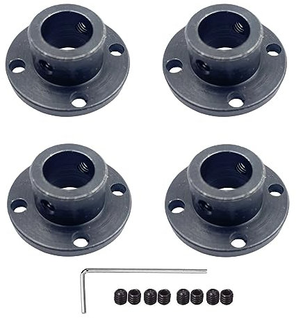 4 connettori a flangia nera, accessori rigidi per modellini di guida, raccordi per asse albero per motori fai da te