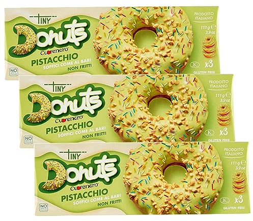 TINY Donuts - Donuts/Ciambelle al pistacchio senza glutine 111g (Pistacchio, x3)