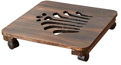 Plataforma rodante para plantas de madera con ruedas, ruedas para carrito de macetero para interiores y exteriores, posavasos con ruedas, bandeja móvil para macetas, paleta para maceteros para el jard