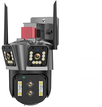 Caméra de sécurité grand angle, Caméra IP WiFi extérieure 6K HD, Zoom 10X, PTZ, quatre objectifs, trois double écran, 5K, 12mp, 16mp, suivi automatique, vidéosurveillance avec une conception d'amplifi