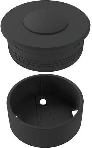 Siro PushPower Einbau Funkschalter rund - Funklichtschalter Mini 35 - keine Verkabelung notwendig, Kunststoff schwarz