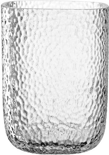 Leonardo Home Martello Windlicht • 1 Stück • gehämmertes Windlicht • dekorative Lichtakzente • strukturierte Oberfläche • harmonisches Raumlicht • modernes Designobjekt • Höhe 21 cm • klar • 047097