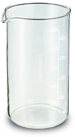 Easyworkz Vaso de vidrio de borosilicato de repuesto para cafetera de prensa francesa de 1000 ml