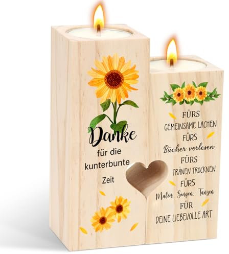 Portacandele in legno, candela in legno come regalo, nuovi regali di inaugurazione della casa, regali di nozze d'oro, candele nuziali, regali di compleanno per donne-1