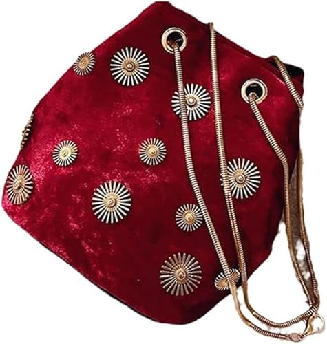 EOTRERANQ Sacs à Main Femmes Sacs chaîne de créateur Petits Sacs Seau à bandoulière for Femmes Sacs à bandoulière Polaire Sac de Messager(Rot)