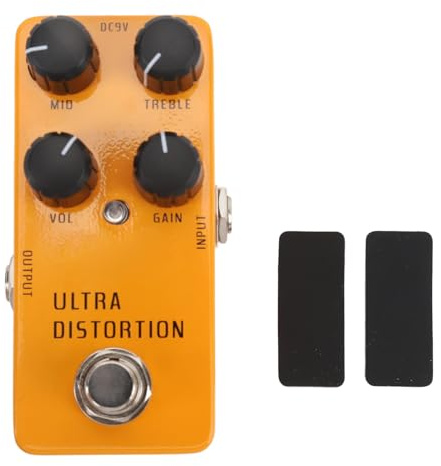 Pédale de Guitare à Distorsion à Gain élevé, Pédale de Distorsion en Métal en Alliage D'aluminium D'effet de Guitare électrique avec Véritable Contournement