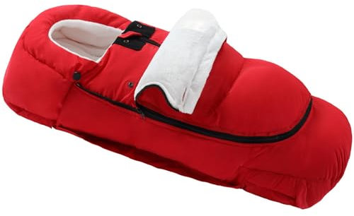 Kinderwagen-Schlafsack, doppellagig, dick, warm, winddicht, universeller Baby-Schlafsack (rot, 46 x 88 cm)