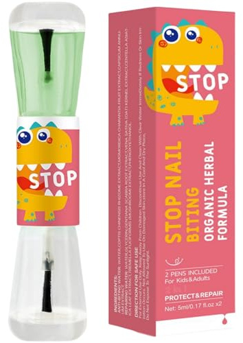Stop Nail Biting with Nail Biter Water - Anti-Biting Polish and Clear Varnish - Suitable for Kids & Adults - Helps Discourage Thumb Sucking