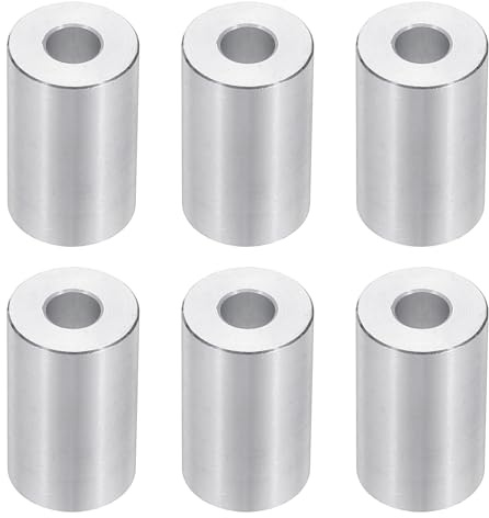PATIKIL Rondelles en Aluminium M6, 6pcs Entretoise Métallique à Vis Ronde, Rondelle Plate pour Vis Tige Écrous Boulons, Bague d'Écartement en Métal 6.2mm ID x 15mm OD x 30mm Hauteur