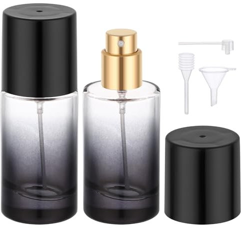 Segbeauty Porta Profumo da Viaggio, 2 Pezzi 20ml Boccette Profumi Vuoti, Ricaricabile e Portatile, Contenitore Spray Vuoto, per Vita Quotidiana, Regali (Nero)
